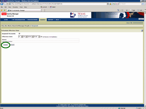 Screenshot of the Schedule page